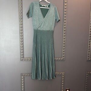 Soft Surroundings Green A-Line Midi Dress